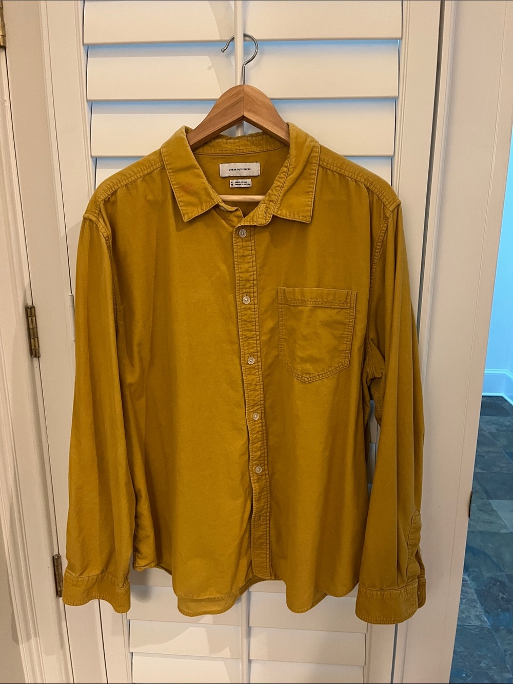 Urban Outfitters Mustard Corduroy Button-Down Shirt XL